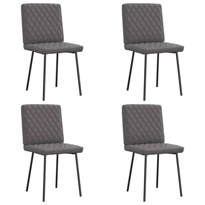 VidaXL Dining Chairs Set of 4 Grey Faux Leather, Chair, Living Room Chair, Accent Chair, Kitchen Chair, Seat At 3315215