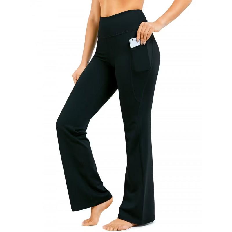 Womens High Waist Flared Yoga Pants 9 Inch Bootcut Tummy Control Gym Pilates Leggings