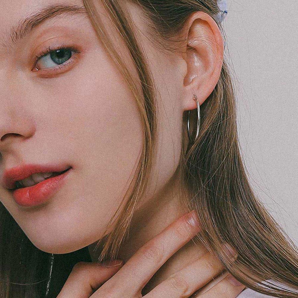 J.Lauren Silver Click Hoop Earrings M03887