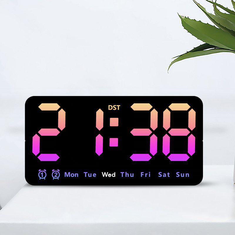 Large Screen Dual-Use Wall Clock with Temperature and Alarm Functions for Living Room (Model 6638)