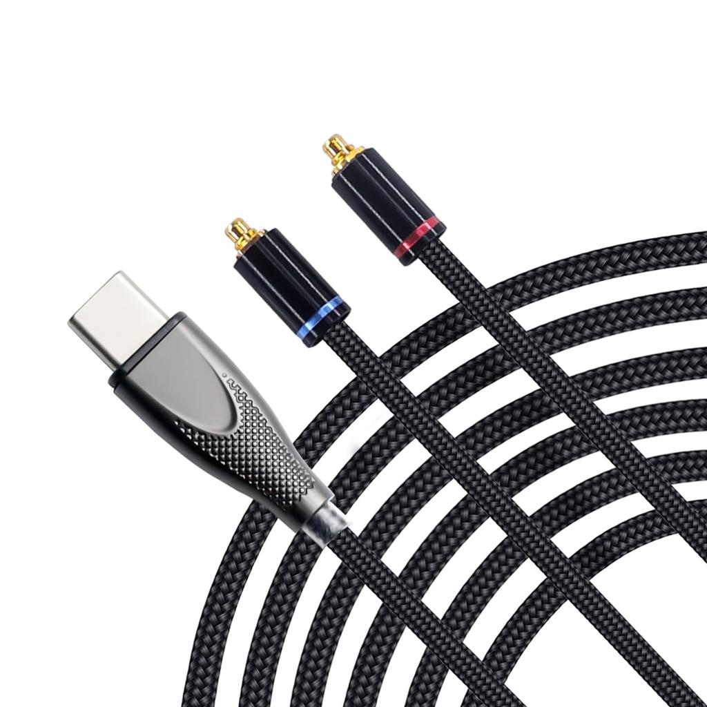 3APLUS HDTM Earphone Cable, MMCX Recable, Type-C Replacement Upgrade Cable for SE Series, Detachable OFC Nylon Braided Type-C/MMCX, 1.3m Long