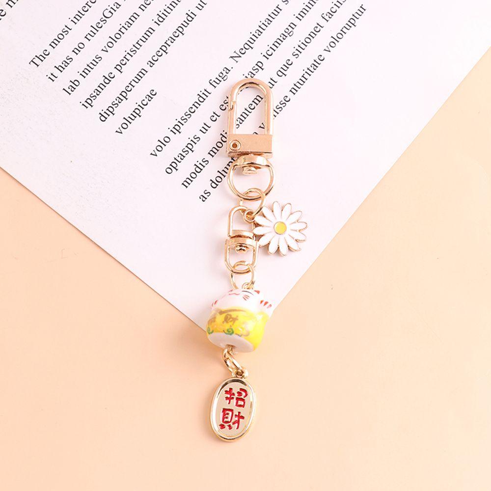 Key Chain DIY Maneki Neko Trinkets Mobile Phone Straps Mobile Phone Lanyard Lucky Cat Keychain