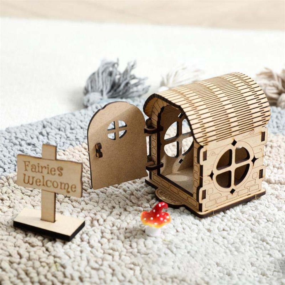 Wooden Material Wooden Fairy House Kit DIY Kit DIY Assembled House Wooden Doll House Baby Gift
