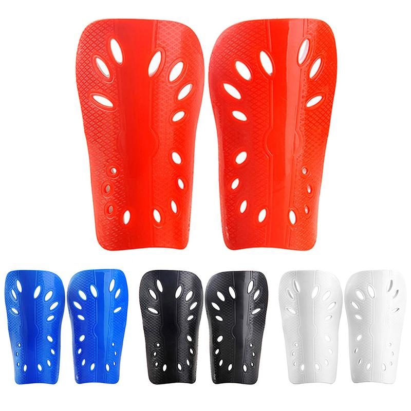 1 Pair Breathable Football Shin Pads Plastic Soccer Guards Leg Protector for Kids & Adults Protective Gear