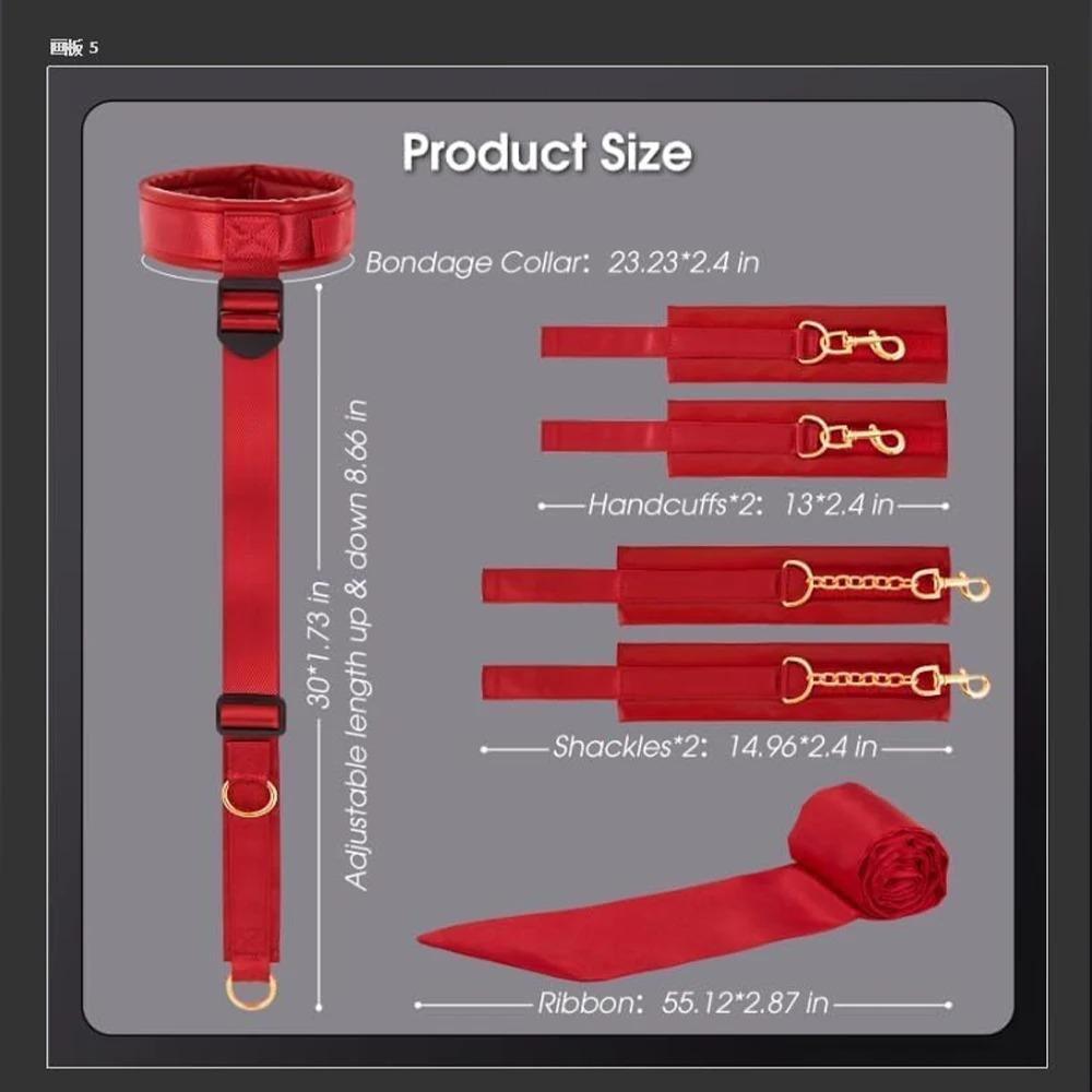 Adjustable Handcuffs and Leg Cuffs PU Collar and Bra Couple Toys BDSM Training Bondage Sex Toys SM Slave Props for Men and Women