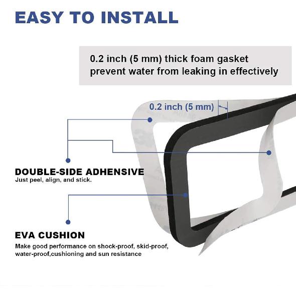 3rd Third Brake Light Seal Gaskets (2 PCS) Compatible with Ram 1500 2009 to 2017, for Ram 2500 3500 2010 to 2017 Foam Gasket Replacement