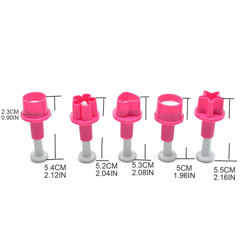 Пятиугольная форма для печенья в форме сердца, плунжерный резак, принадлежности для украшения торта, формы для помадки, пятиугольные формы для цветов сливы