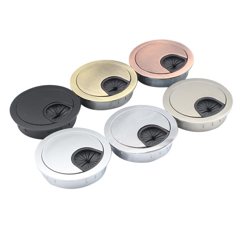 Premium Zinc Alloy Round Wire Grommet Box for Desks and Cabinets
