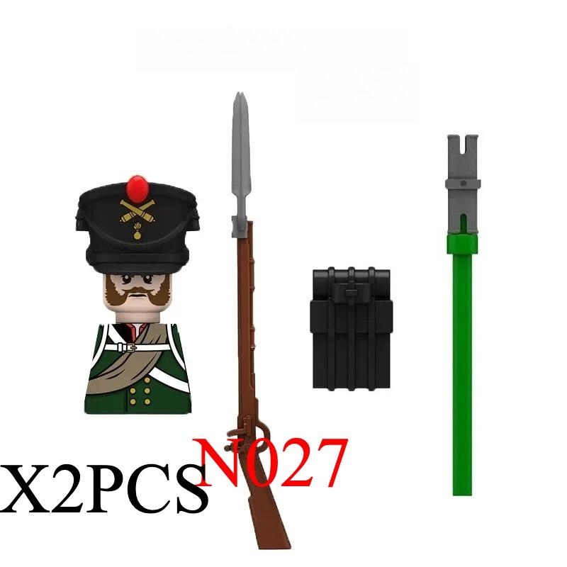 Средневековые солдаты Наполеоновских войн Фигурки Военные MOC Строительные блоки Рыцари Британские Французские Фузилеры Винтовки Оружие Детская игрушка B08