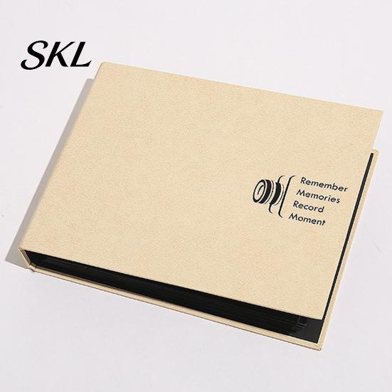 Anti-fouling Photo Album Scrapbook, Horizontal Loose-Leaf with Waterproof Thickened Film Pages, Coil Binding Flat-Lay Design Refillable for
