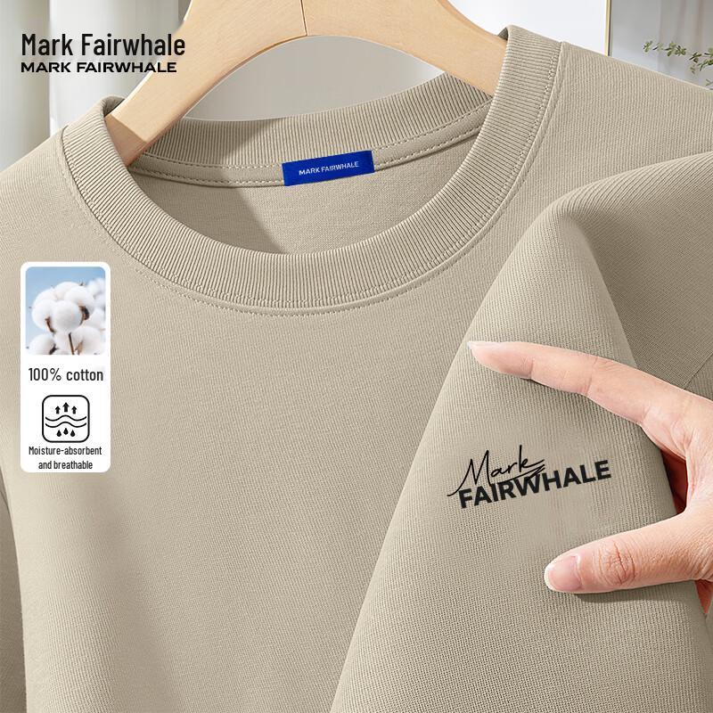 Mark Fairwhale Мужская хлопковая футболка 200 г/м² с принтом букв, тяжелая