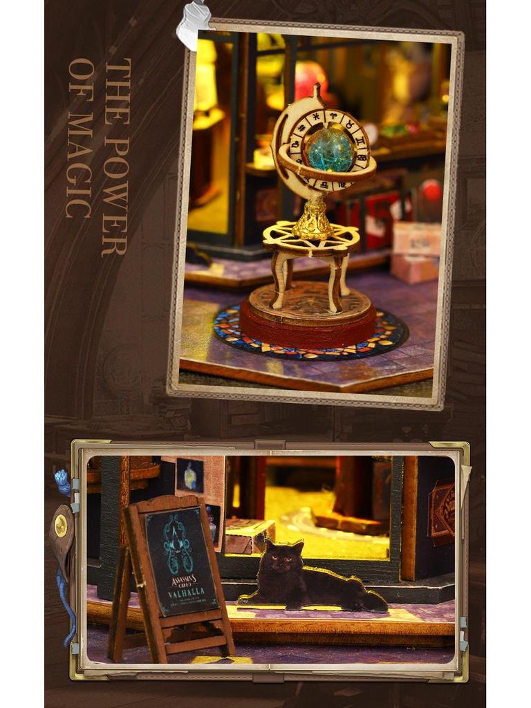 Jiate DIY Голографический Магический Город ES012: Модель замка-виллы, собранная вручную, игрушка, украшение, подарок