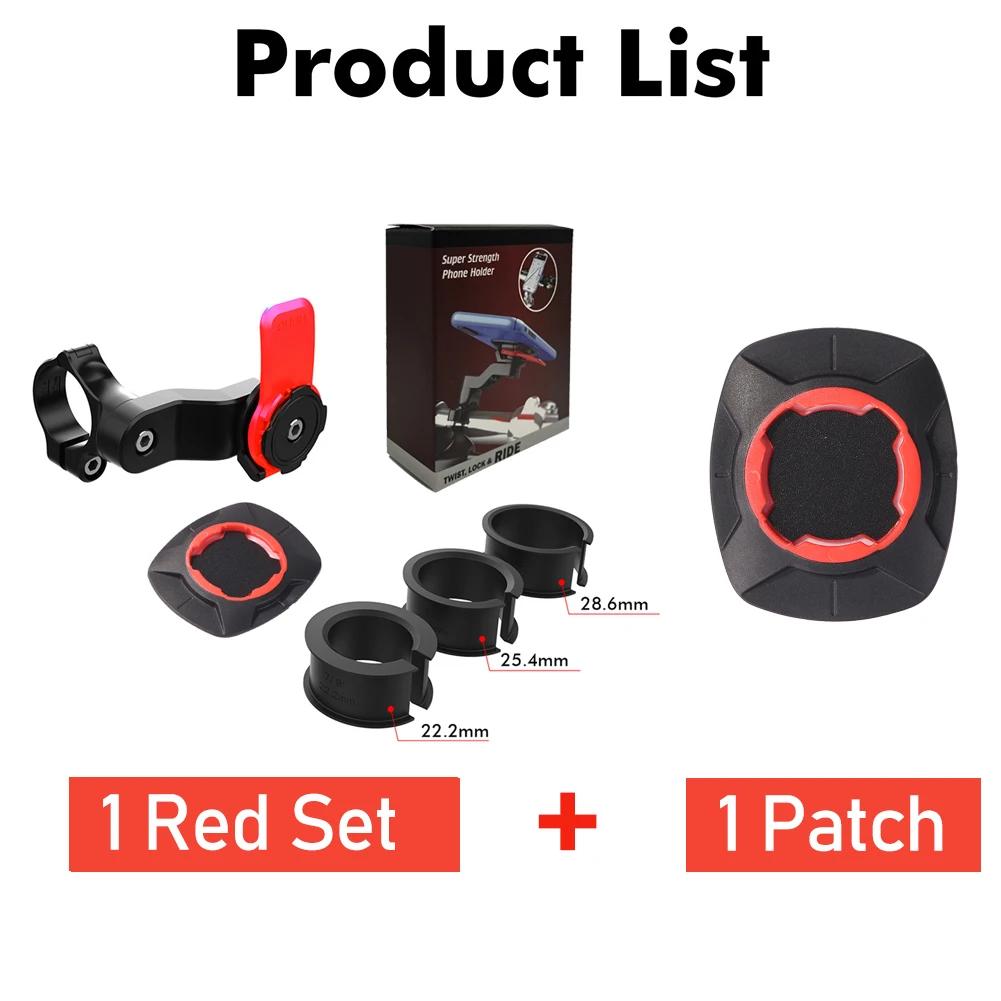 Motorcycle Bike Phone Holder Stand Bicycle Quad Lock Phone Holder Bike Holder 360° Rotatable Navigation Support Security Bracket