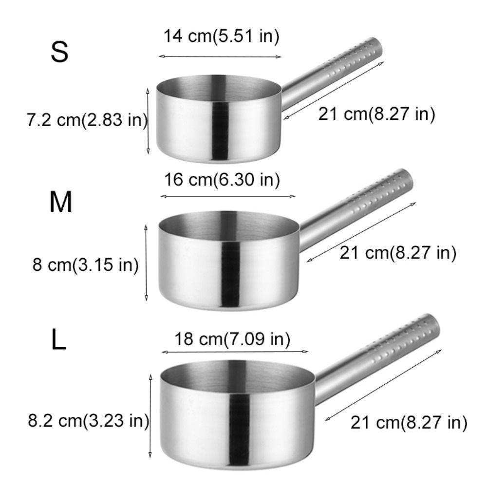 Thickened Kitchen Water Scoop Long Handle Soup Scoop Household Stainless Steel Water Ladle Canteen