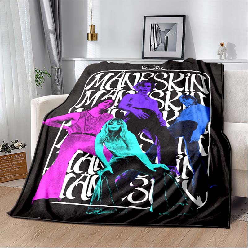 Måneskin Damiano David ROCK ROLL MUSIC Plush Blanket,Suitable for The Living Room and Bedroom, Warm and Soft.