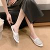 2024 Summer High Quality Women's Shoes Solid Color Low Heel Women's Slippers Fashion Hollow Baotou Roman Women's Slippers