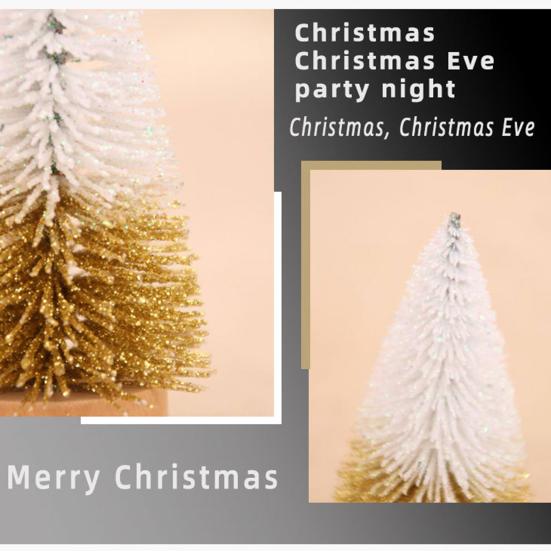 4 шт., мини-рождественская елка, реалистичная деревянная основа, миниатюрная сосна для вечеринки, праздничные украшения для рабочего стола