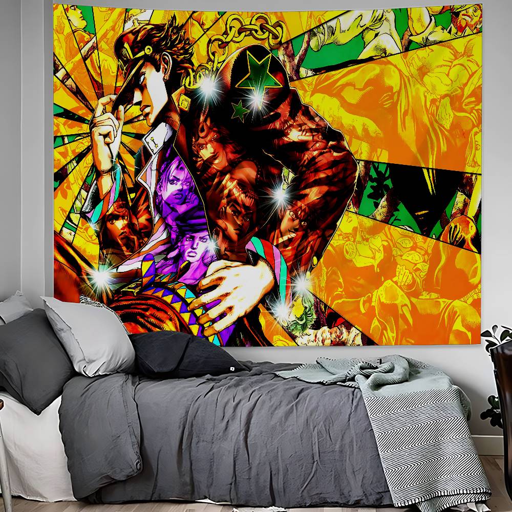 Аниме JoJo's Bizarre Adventure Напечатанный Большой Настенный Гобелен Индийский Будда Настенное Украшение Колдовство Богемный Хиппи Настенное Искусство