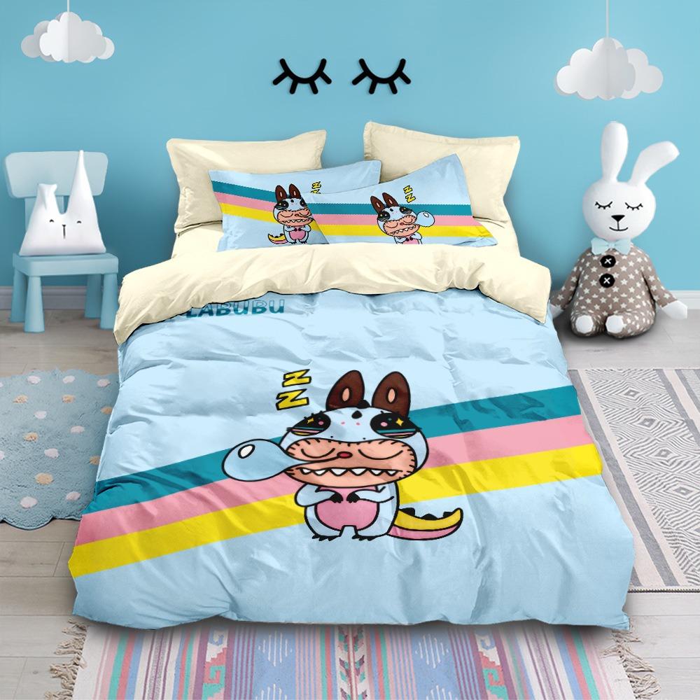 Милый комплект постельного белья Rabu с мультяшным принтом, 2/3 предмета, пододеяльник и наволочки, для односпальной и двуспальной кровати, украшение спальни, подарок для мальчика или девочки