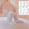 3 пары/набор белые носки с оборками для малышей, милые носки с бантом для младенцев, для девочек, принцессы, дышащая сетка, противомоскитные детские длинные носки