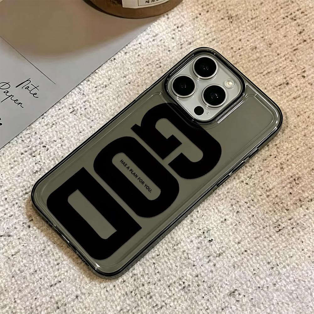 Чехол для iPhone 11 Pro Max Чехол с буквой Бога Защитный чехол для iPhone 15 14 17 Plus 13 Air 12 16 Чехол Funda