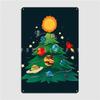 Mfoever Christmas Tree Metal Sign Living Room Mural Painting Cinema Living Room Personalized Tin Sign Poster