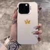 Серебряный чехол для телефона с покрытием из серебра и узором из золотых кленовых листьев для iPhone 17 16 15 14 13 12 11 Pro Max 17 Air 16E 7 8 Plus X XS XR
