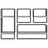 4 Piece Wall Shelf Set with Bars Grey Sonoma Particleboard