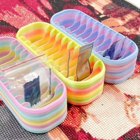 Коробка для хранения алмазных пакетиков Держатель для аксессуаров для алмазной живописи с 10 отделениями Органайзер для расходных материалов для рукоделия для алмазных пакетиков, ручек и инструментов