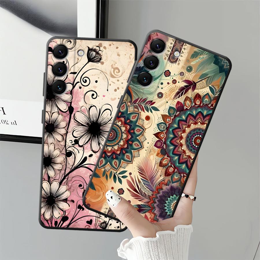 Чехол для Samsung Galaxy A53 A17 A06 A05 A52 A36 A23 A73 A51 A55 A37 A57 A15 A25 A16 Чехол для телефона A70 A41 A50 A12 A13 Ретро Цветочный