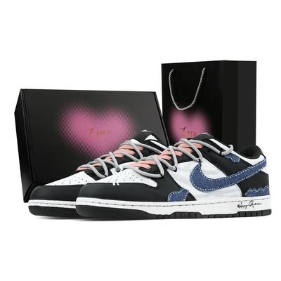 Кроссовки Dunk Ox Серия 1 Сердечная Коробка Нескользящие Устойчивые к истиранию Низкие Кеды для скейтбординга Унисекс Черный Белый HF5441-100(Команда773-1-)