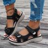 Women'S Summer Casual Black Wedge Sandals Breathable Solid Color Platform Heel Shoes Beach Sandals