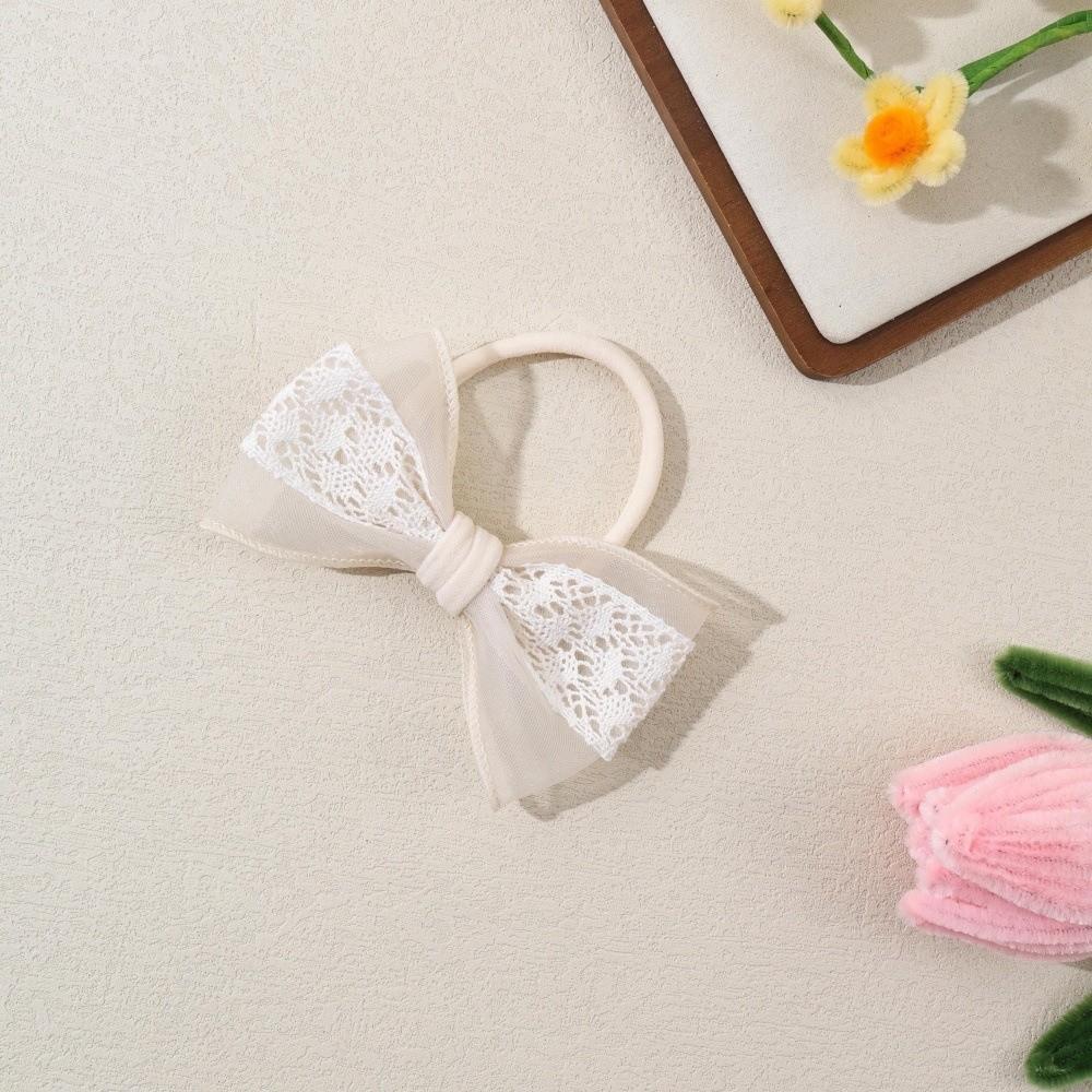 Soft Baby Nylon Headband Lace Bow Ponytail Hair Tie Bowknot Hair Bands For Baby Girls Children