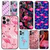 Роскошный чехол для телефона для iPhone 16 15 14 11 Pro Max 13 12 XS X XR 7 8 Plus Ударопрочный Розовый Красный Фламинго Чехол Защитный Funda