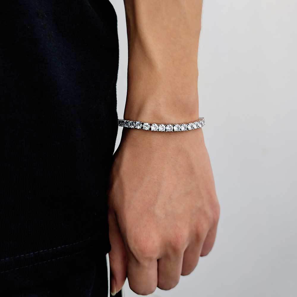 Trendy 18K Gold-Plated Zircon Tennis Bracelet for Men – Hip-Hop Style