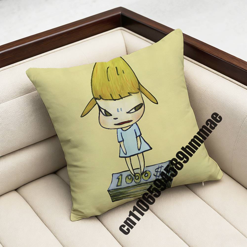 For Cute Yoshitomo Nara Throw Pillow Case Sham xcm xcm Square Home Pillowcase Cushion Cover