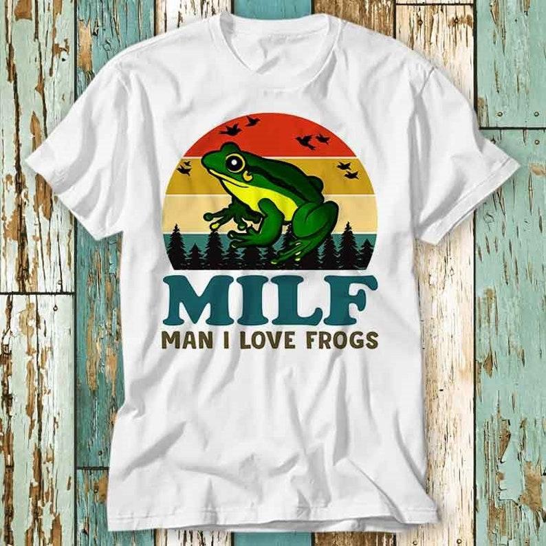 230 г/м² 100% хлопок Футболка Milf Man I Love Frogs Топ Дизайн Унисекс Женская Мужская Футболка Ретро Мода Винтажная Футболка S912