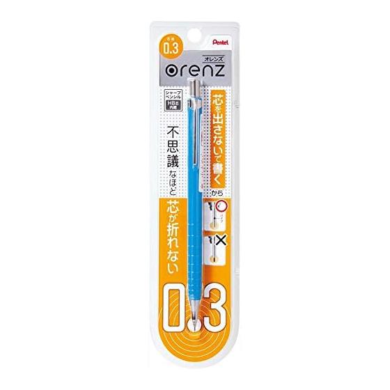 Механический карандаш Pentel Orenz, XPP503-S, 0,3 мм, небесно-голубой, Оснащен системой Orenz для неломающегося грифеля