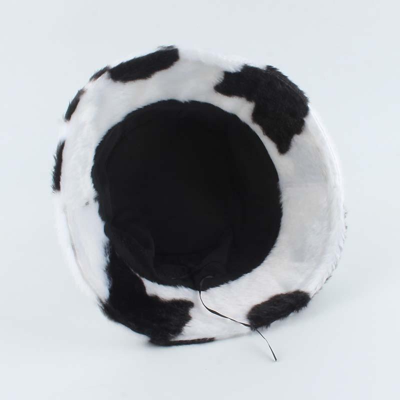 Зимние шапки из искусственного меха для женщин, черно-белые панамы с принтом коровы, мужские панамские шапки в рыбацком стиле Gorras