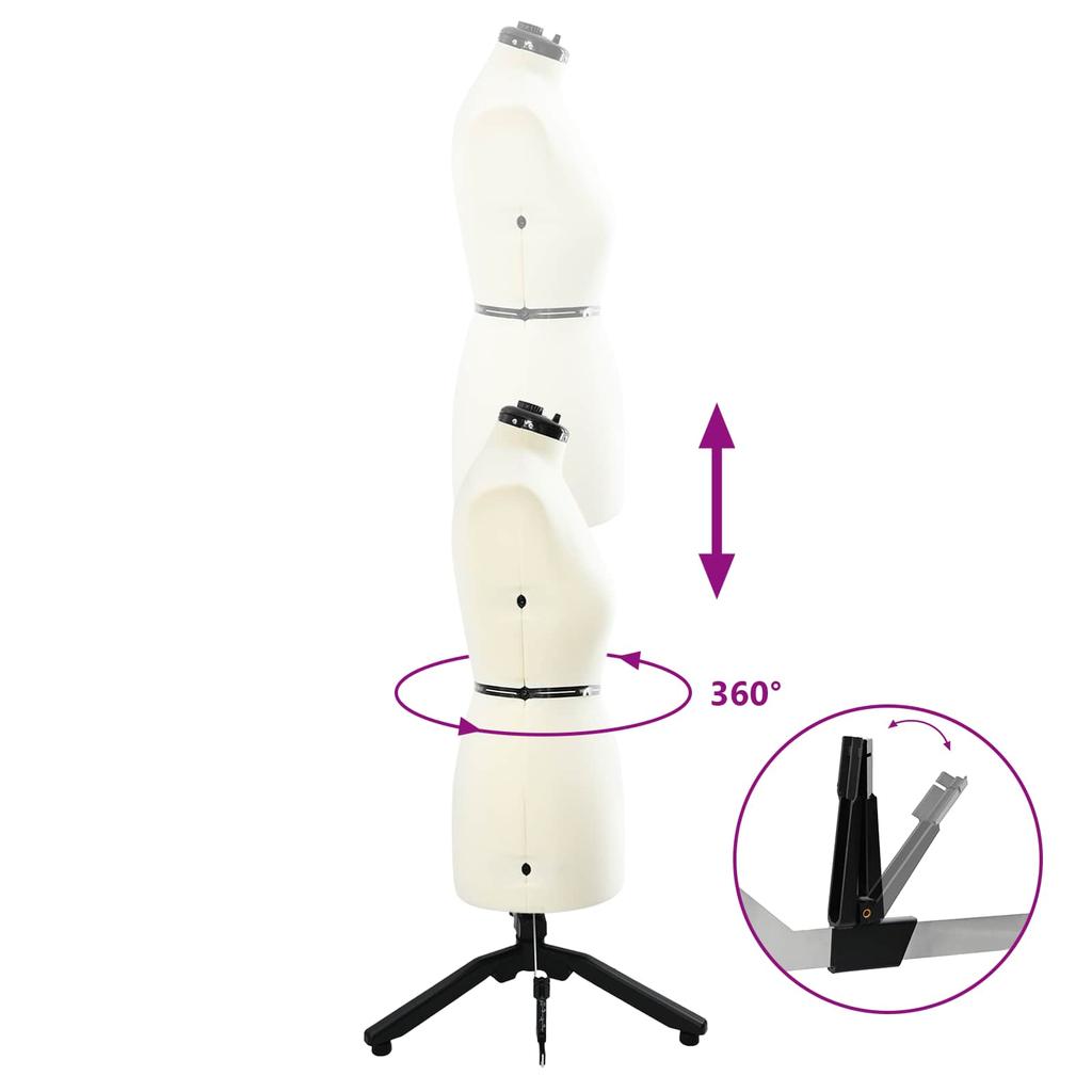 Adjustable Dress Form for Women Cream M Velvet