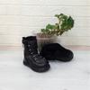 9090 Черные противоскользящие меховые сапоги на молнии для девочек
