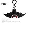 Gothic Bat Keyring Plush Black Keychain Transformable Key Ring Pendant Soft Backpack Bag Purse Charm Halloween Gift for Lovers Lightweight