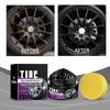 50g Car Tire Coating Wax Shiny Black Restore Tire Gloss Durable Anti-Aging Gloss Enhancer With Sponge Auto Polishing Accessories