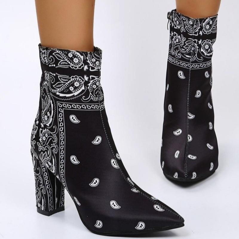 Модные весенне-осенние одиночные ботинки женские модные остроносые на каблуке с задней молнией сочетающихся цветов противоскользящие износостойкие короткие ботинки