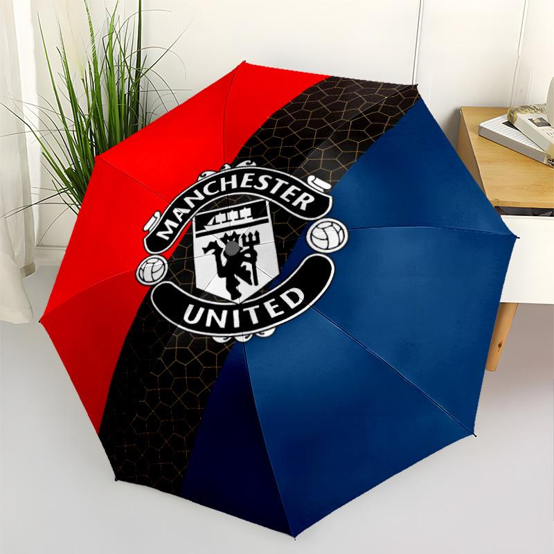 Manchester Crest Automatic Umbrella with 8-Rib Foldable Design for Outdoor Daily Use Fashionable Wedding Party Gift
