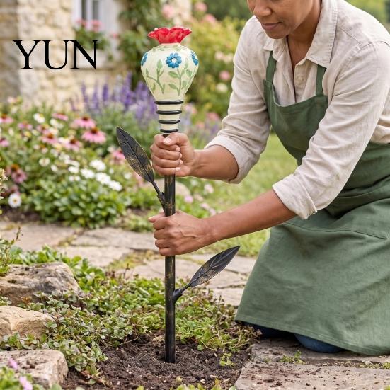Decorative Garden Stakes for Birds Hummingbird Feeder Stakes, Vintage Flower Bird Nectar Feeders, Feeders Outdoors Outdoor Yard Patio Decor