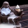 Фиолетовая Глина Четыре Монаха Курильница - Сандал и Керамика Орнамент с Текущей Водой.
