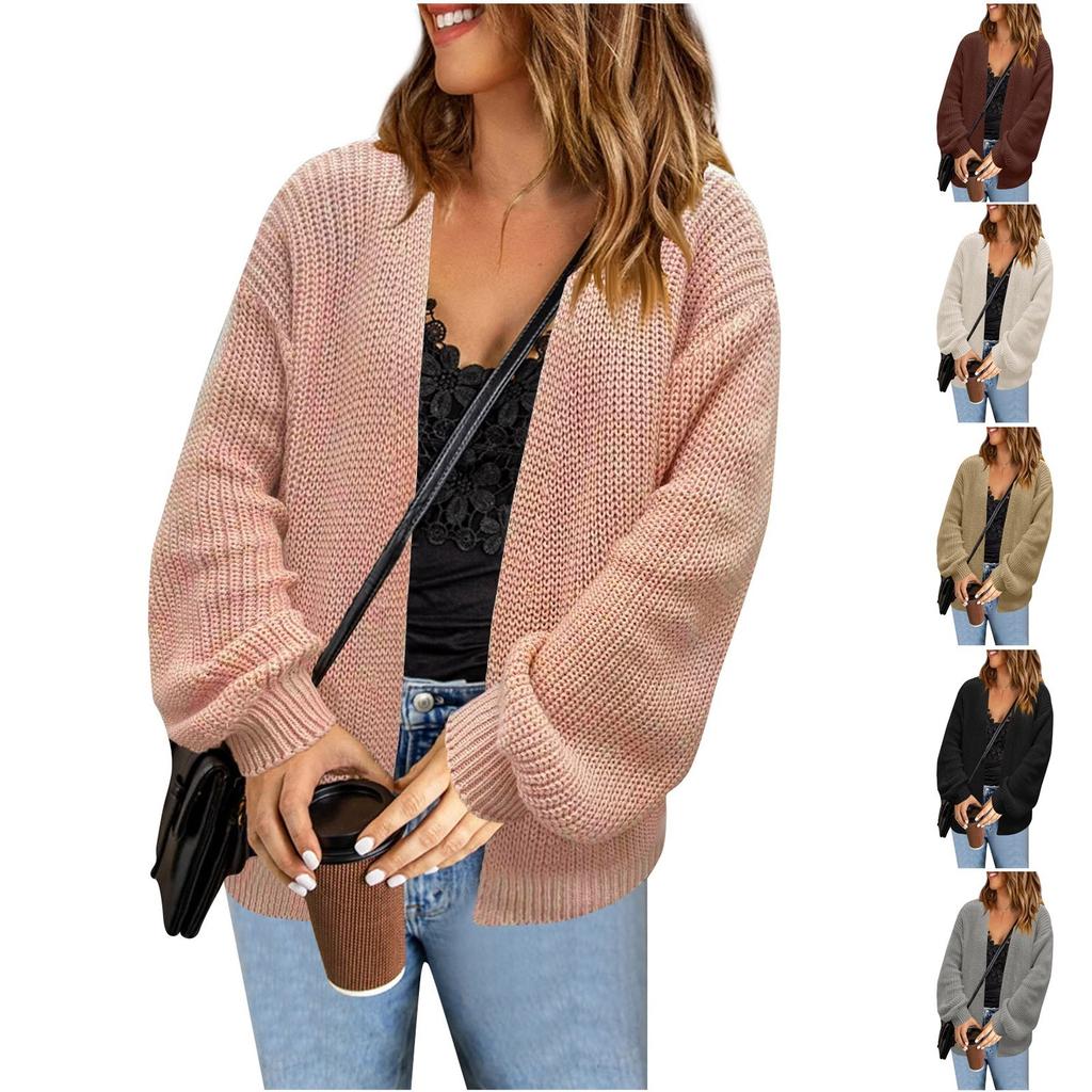 Women's Loose Casual Long Sleeved Knitted Cardigan Sweater Long Sleeved Jacket Fashionable Jacket