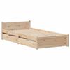 VidaXL Cadre de lit avec tiroirs 75x190 cm bois de pin massif, sommier, cadre de lit simple, cadre de lit en bois massif, 3301672