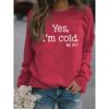 Да, мне холодно 24:Пуловер с круглым вырезом и длинными рукавами с надписью 7 букв